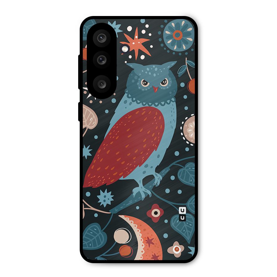 Nordic Arts Owl Metal Back Case for Galaxy F56
