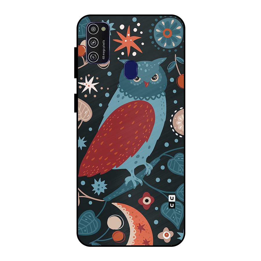 Nordic Arts Owl Metal Back Case for Galaxy M21