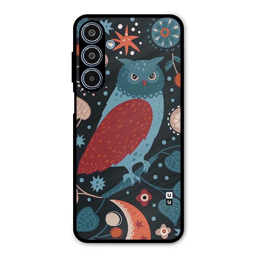 Nordic Arts Owl Metal Back Case for Galaxy M35