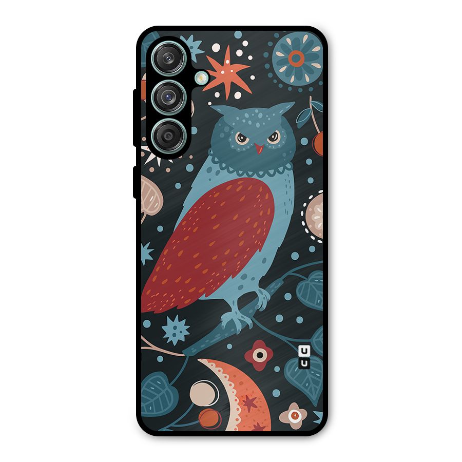 Nordic Arts Owl Metal Back Case for Galaxy M55 5G