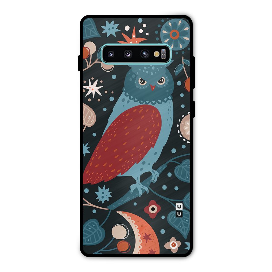 Nordic Arts Owl Metal Back Case for Galaxy S10 Plus