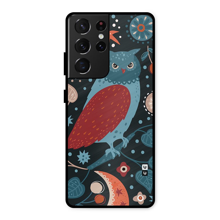 Nordic Arts Owl Metal Back Case for Galaxy S21 Ultra 5G