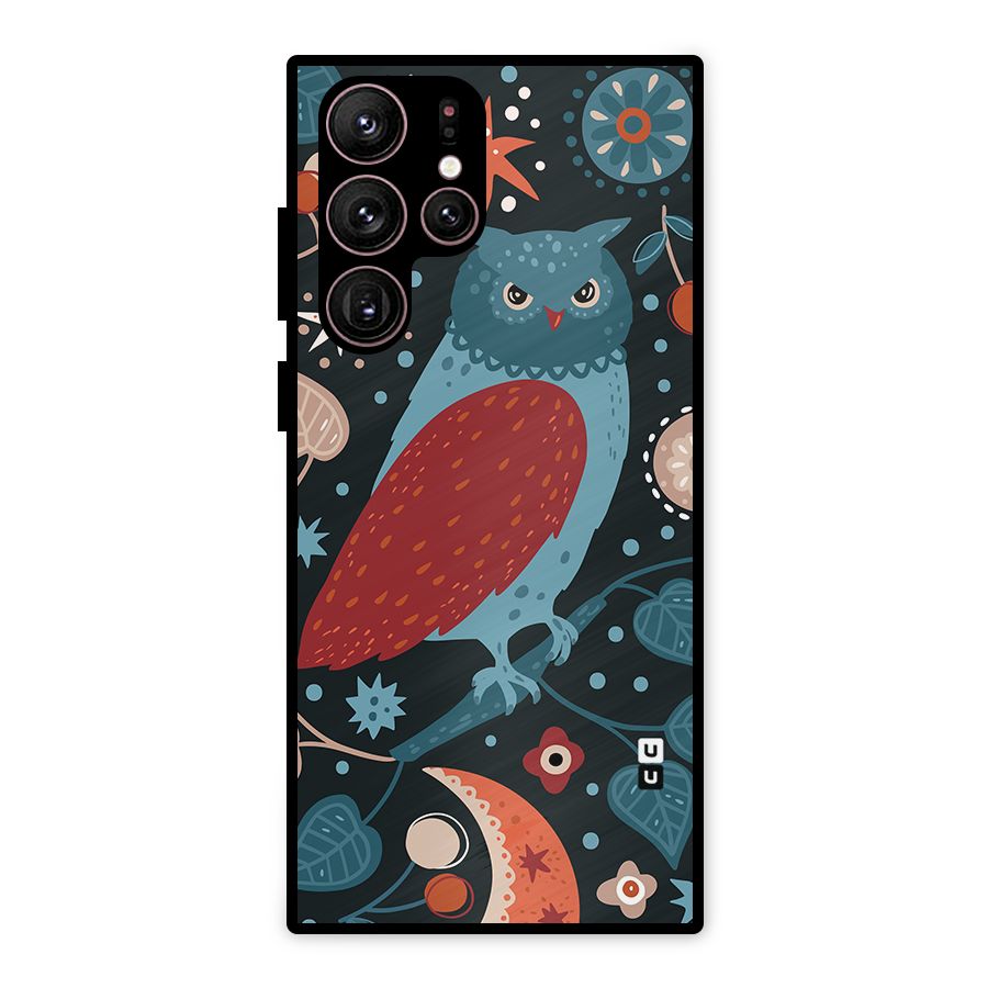 Nordic Arts Owl Metal Back Case for Galaxy S22 Ultra 5G