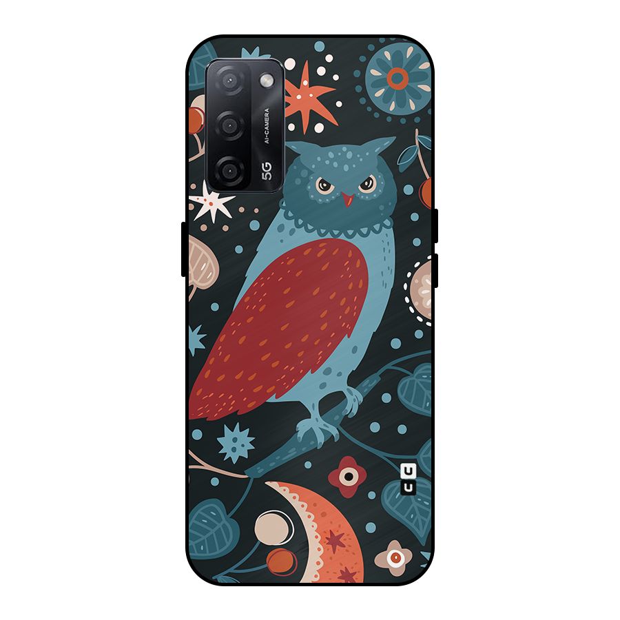 Nordic Arts Owl Metal Back Case for Oppo A53s 5G