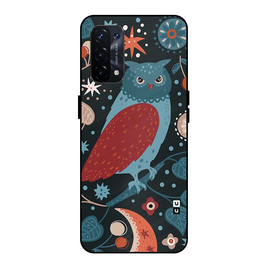 Nordic Arts Owl Metal Back Case for Oppo A74 5G