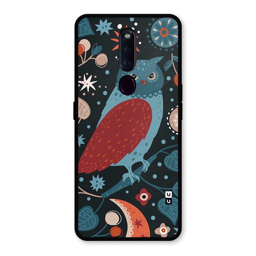 Nordic Arts Owl Metal Back Case for Oppo F11 Pro