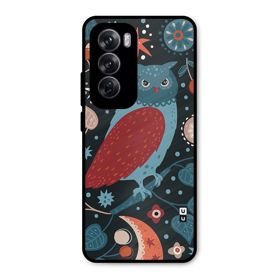 Nordic Arts Owl Metal Back Case for Oppo Reno12 Pro