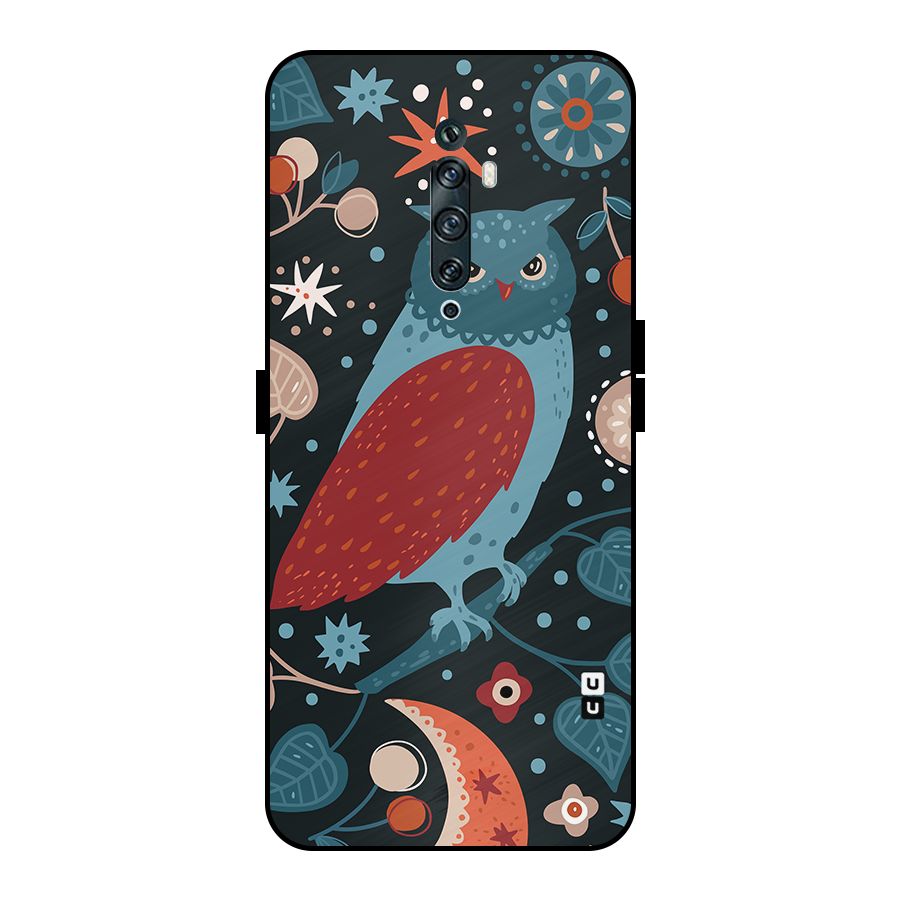 Nordic Arts Owl Metal Back Case for Oppo Reno2 Z