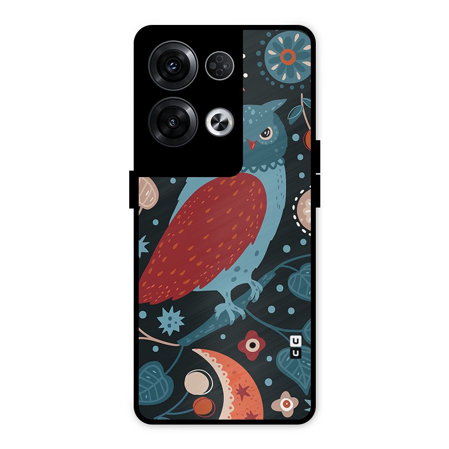 Nordic Arts Owl Metal Back Case for Oppo Reno8 Pro 5G