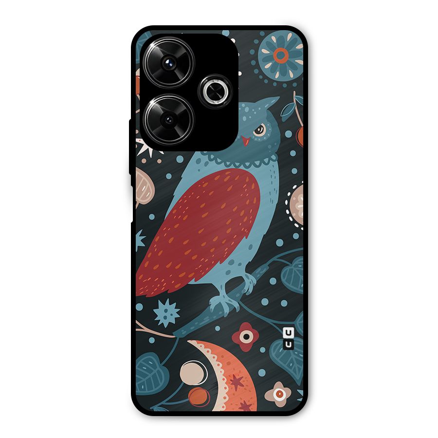 Nordic Arts Owl Metal Back Case for Poco M6 Plus