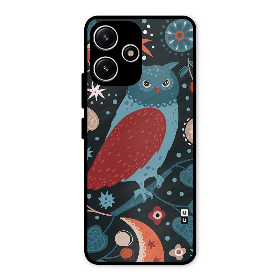 Nordic Arts Owl Metal Back Case for Poco M6 Pro