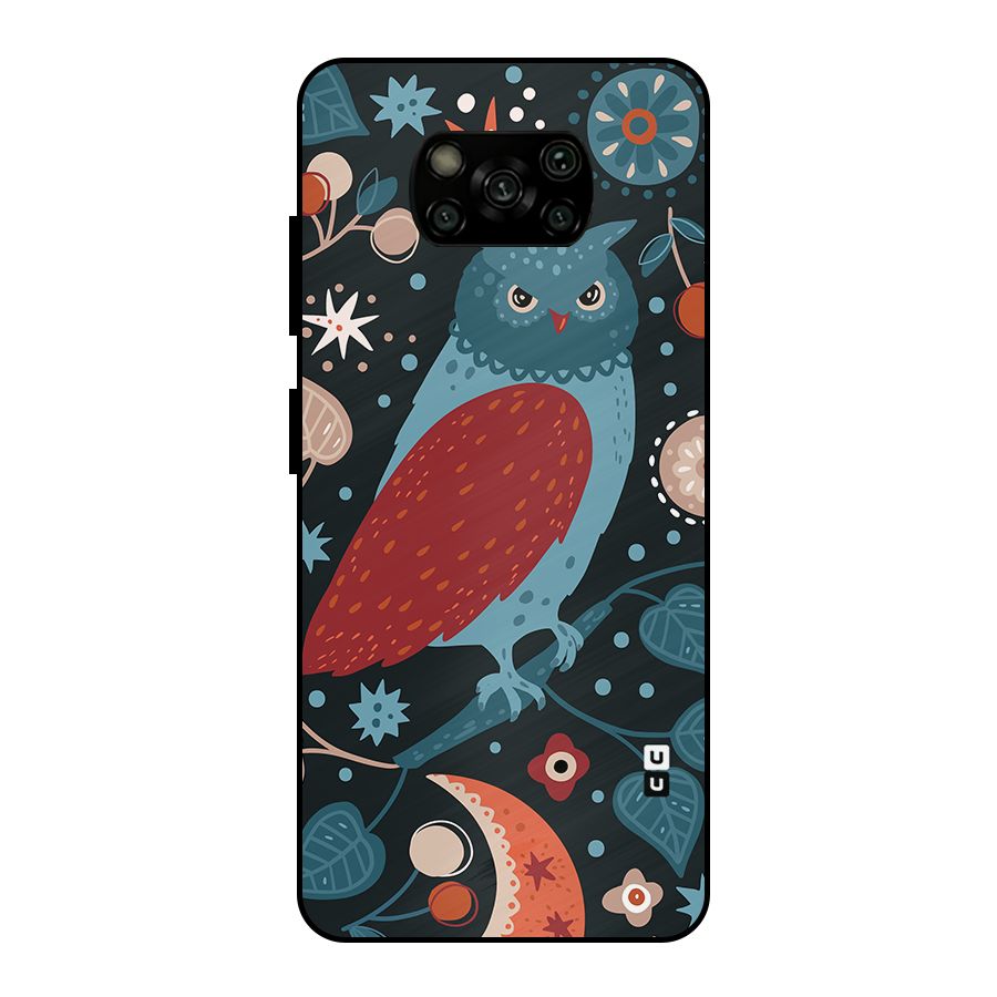 Nordic Arts Owl Metal Back Case for Poco X3