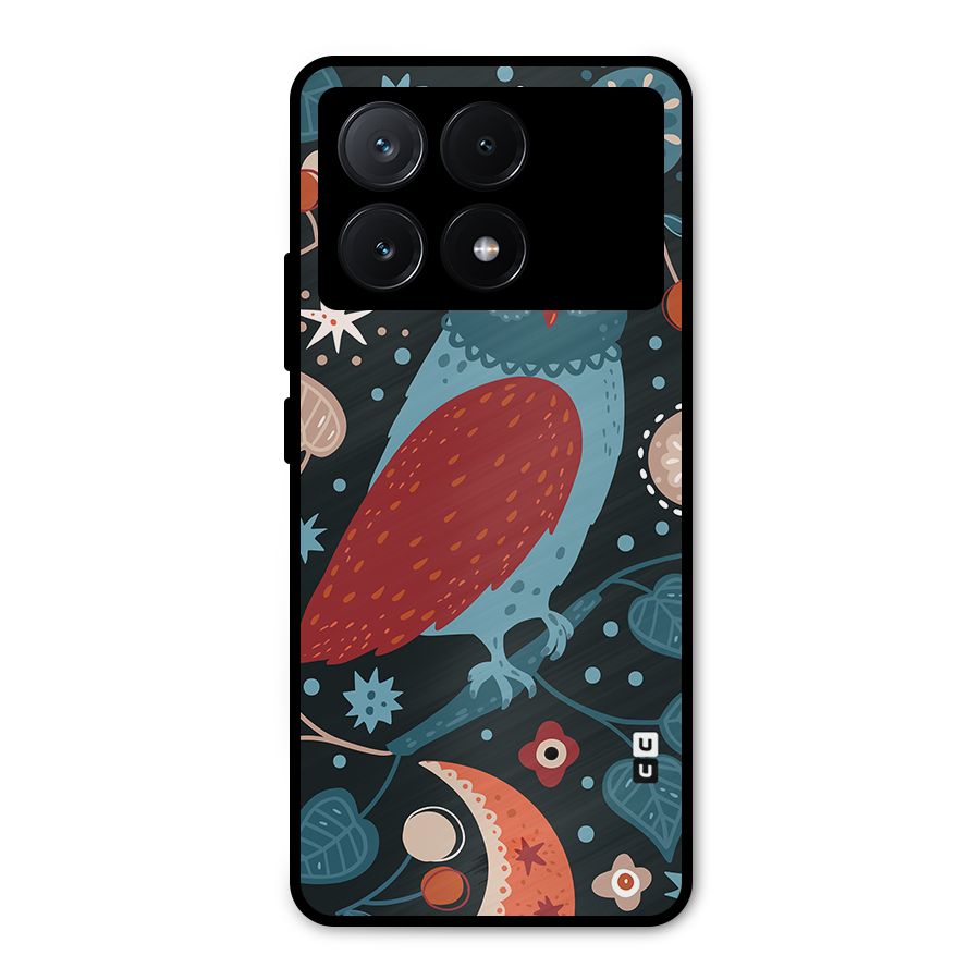 Nordic Arts Owl Metal Back Case for Poco X6 Pro