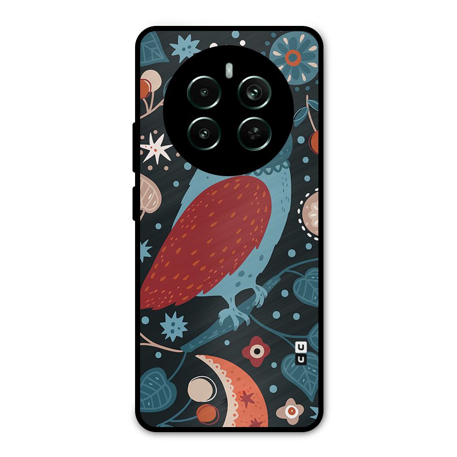 Nordic Arts Owl Metal Back Case for Realme 12 Pro Plus