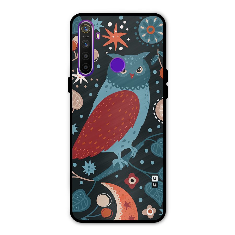 Nordic Arts Owl Metal Back Case for Realme Narzo 10