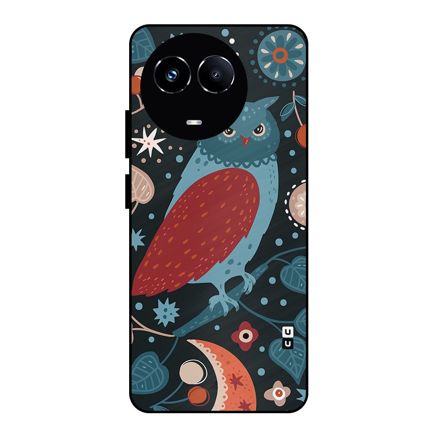 Nordic Arts Owl Metal Back Case for Realme Narzo 60X