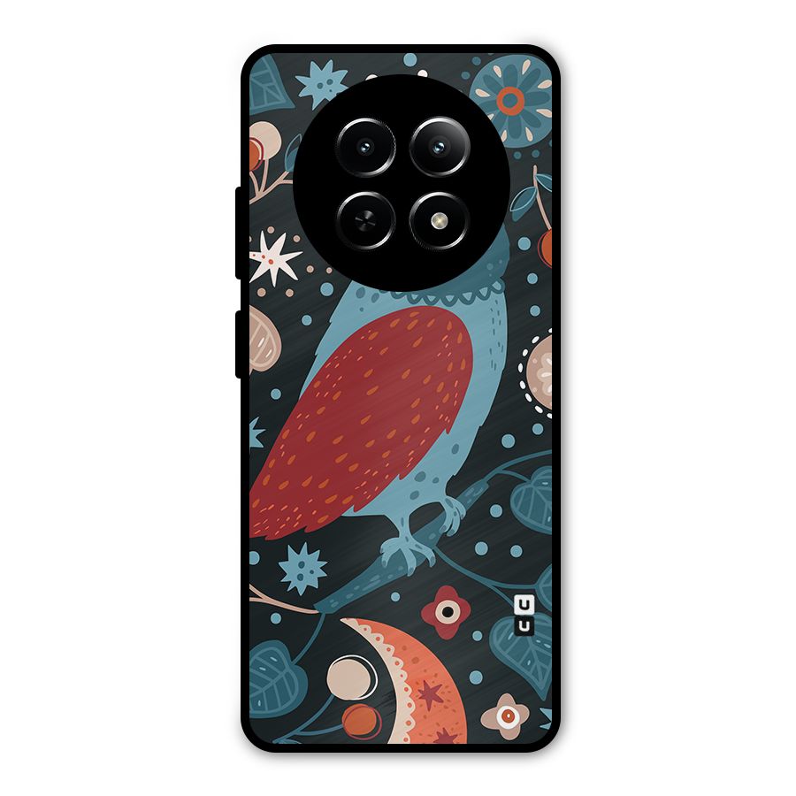 Nordic Arts Owl Metal Back Case for Realme Narzo 70x 5G