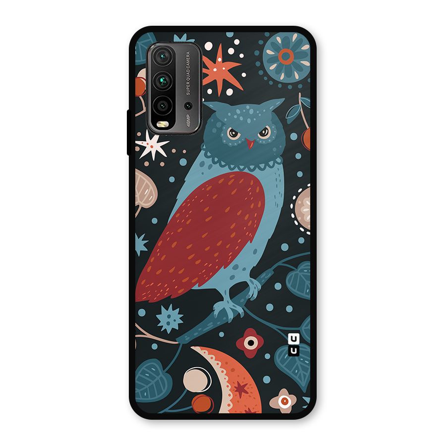 Nordic Arts Owl Metal Back Case for Redmi 9 Power