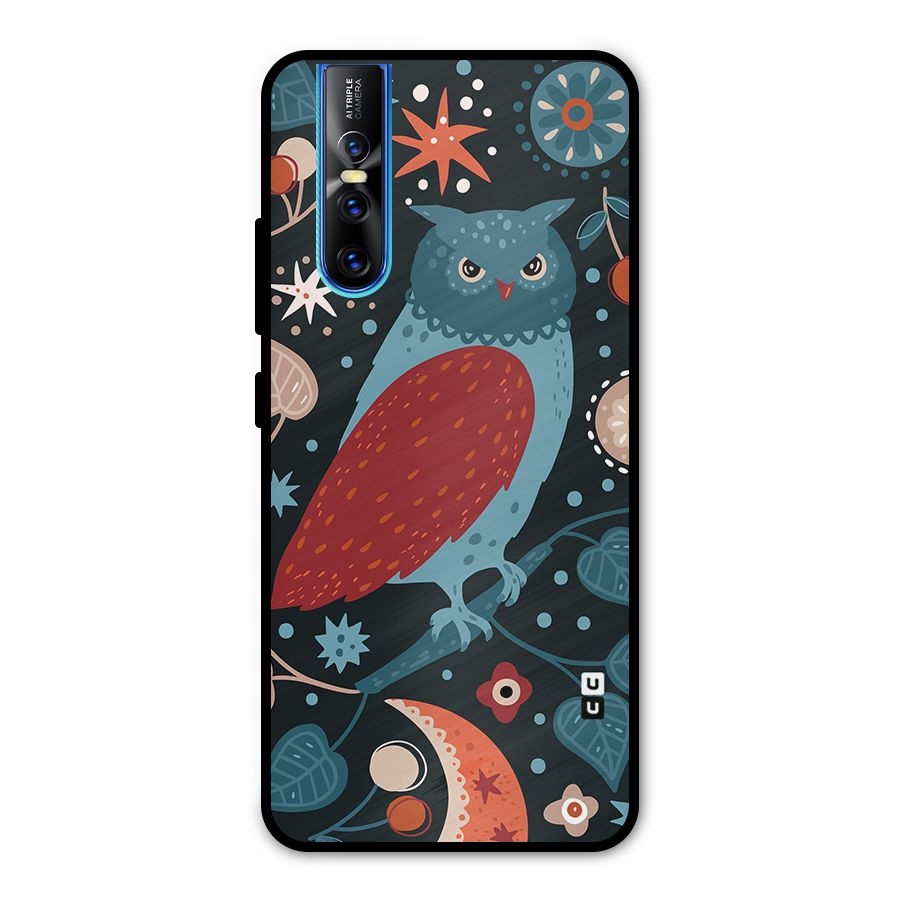 Nordic Arts Owl Metal Back Case for Vivo V15 Pro