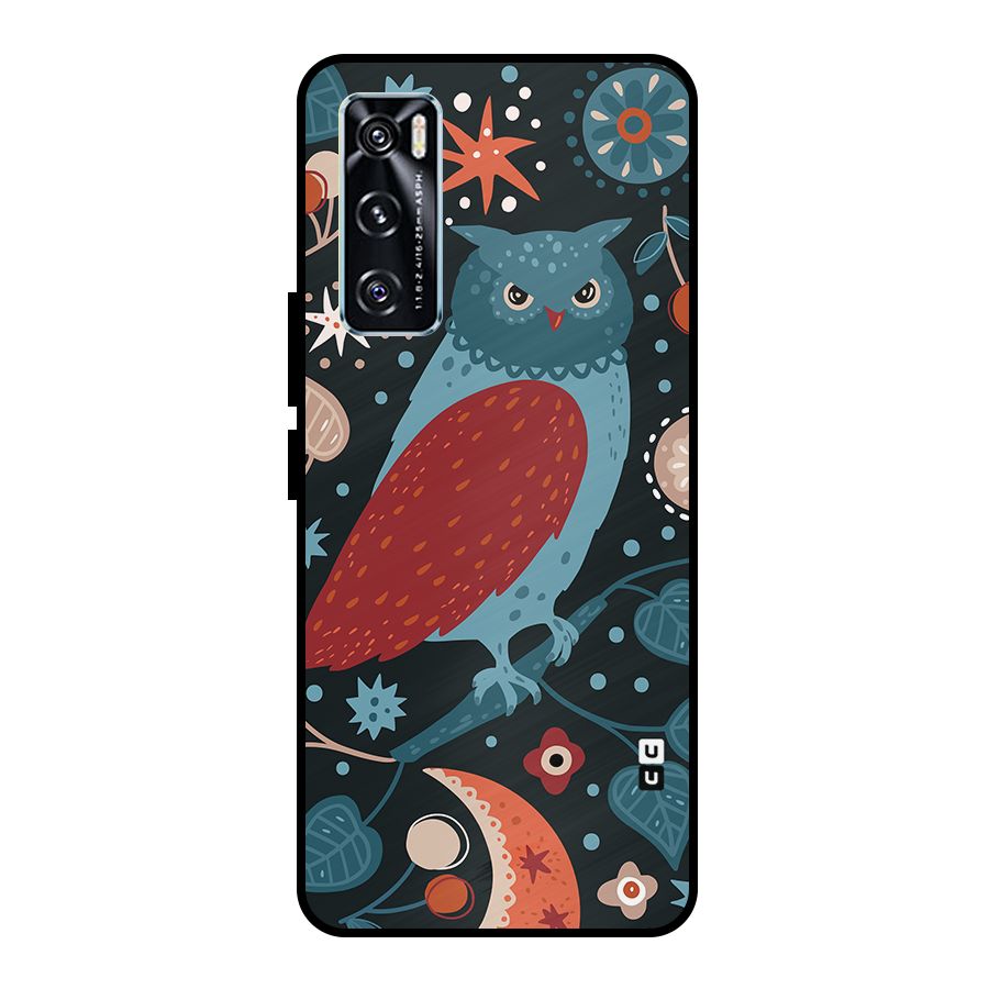 Nordic Arts Owl Metal Back Case for Vivo V20 SE