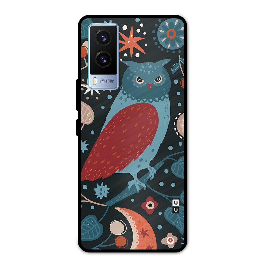 Nordic Arts Owl Metal Back Case for Vivo V21e 5G
