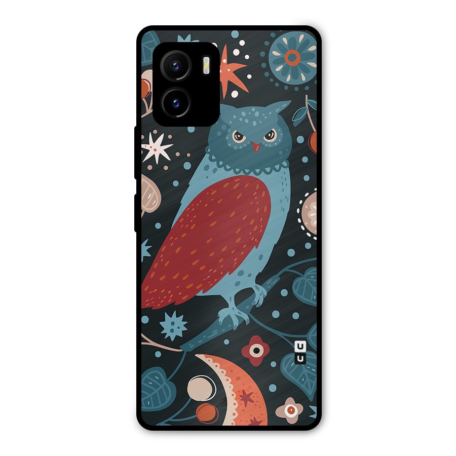 Nordic Arts Owl Metal Back Case for Vivo Y15s