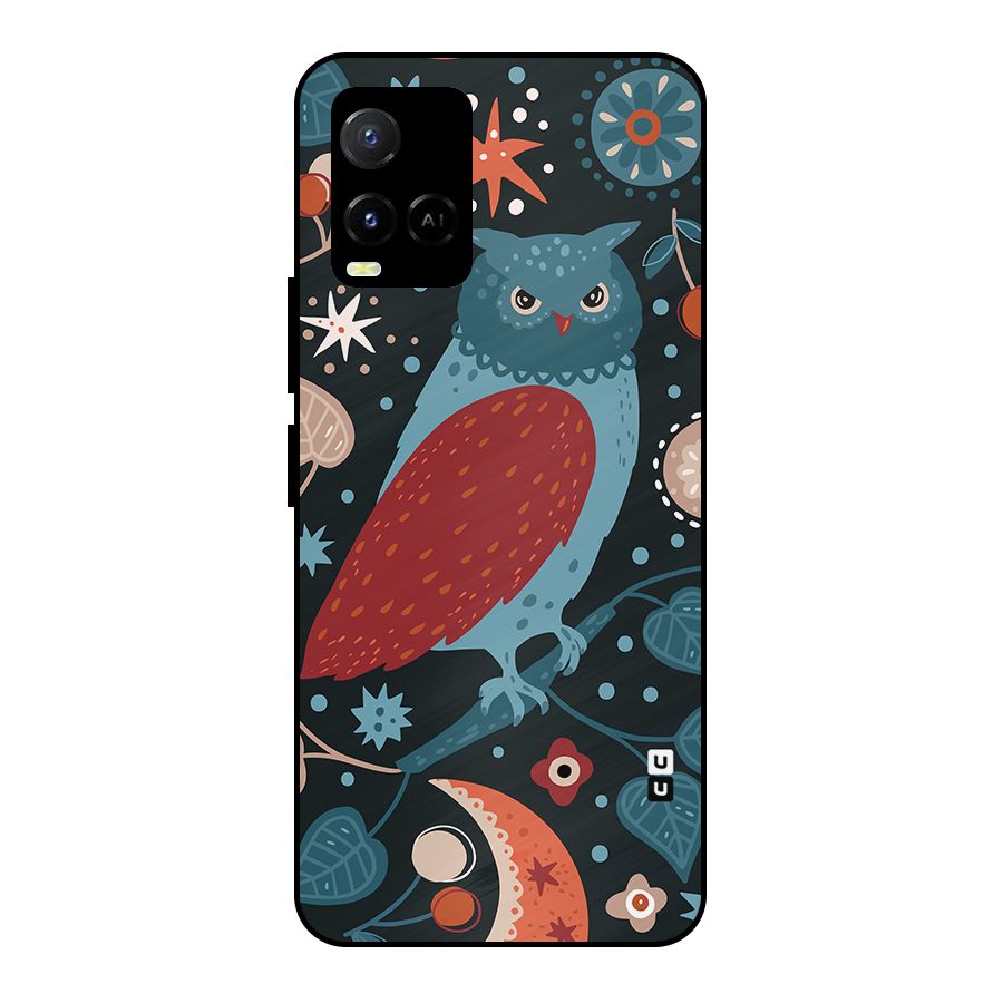 Nordic Arts Owl Metal Back Case for Vivo Y21T