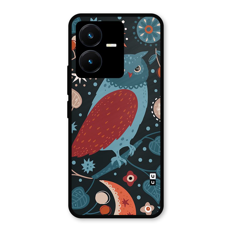 Nordic Arts Owl Metal Back Case for Vivo Y22