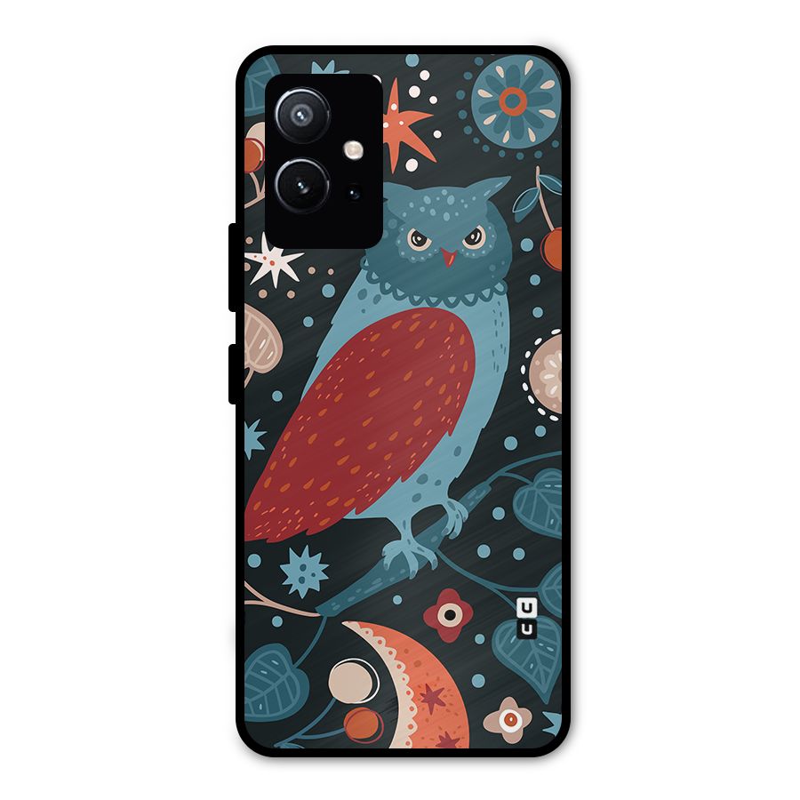Nordic Arts Owl Metal Back Case for Vivo Y75 5G