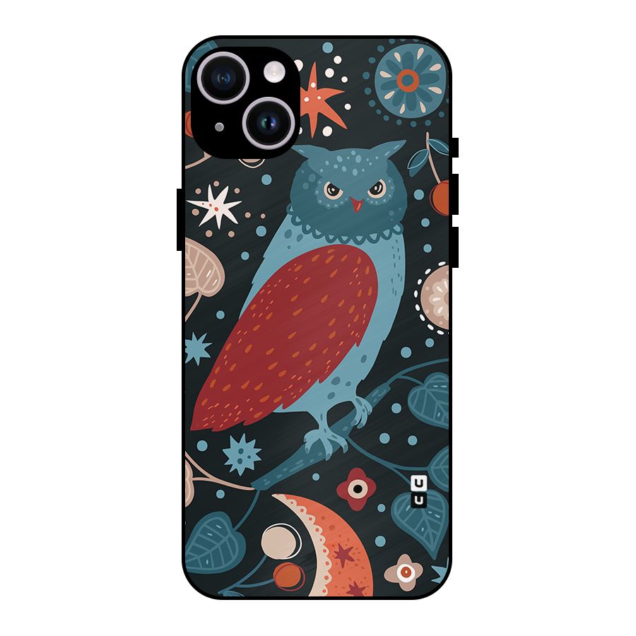 Nordic Arts Owl Metal Back Case for iPhone 14 Plus