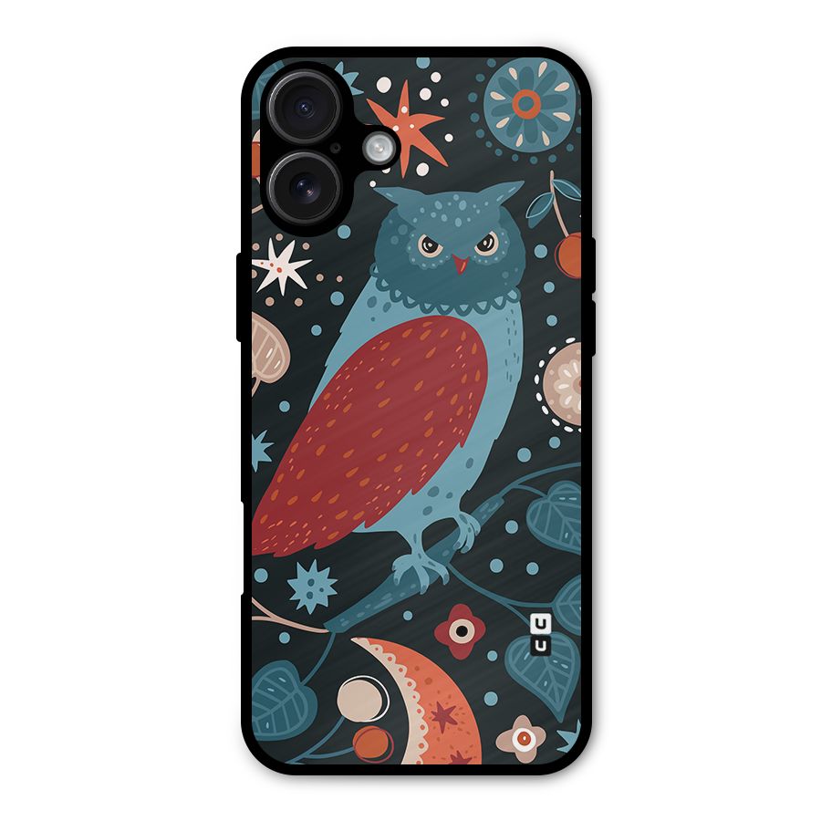 Nordic Arts Owl Metal Back Case for iPhone 16 Plus