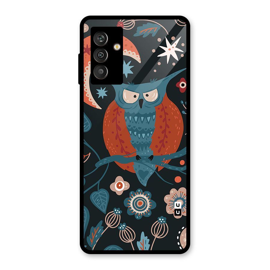Nordic Arts Owl Moon Glass Back Case for Galaxy M13