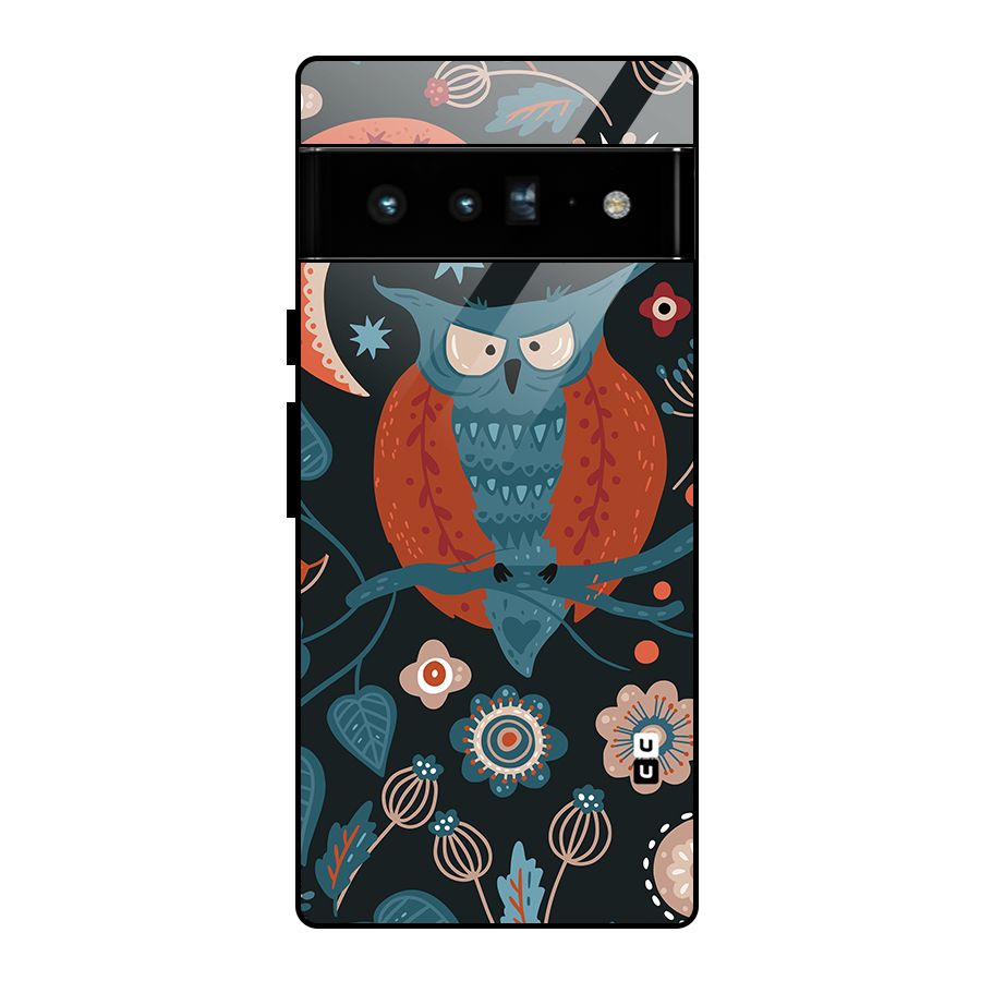 Nordic Arts Owl Moon Glass Back Case for Google Pixel 6 Pro