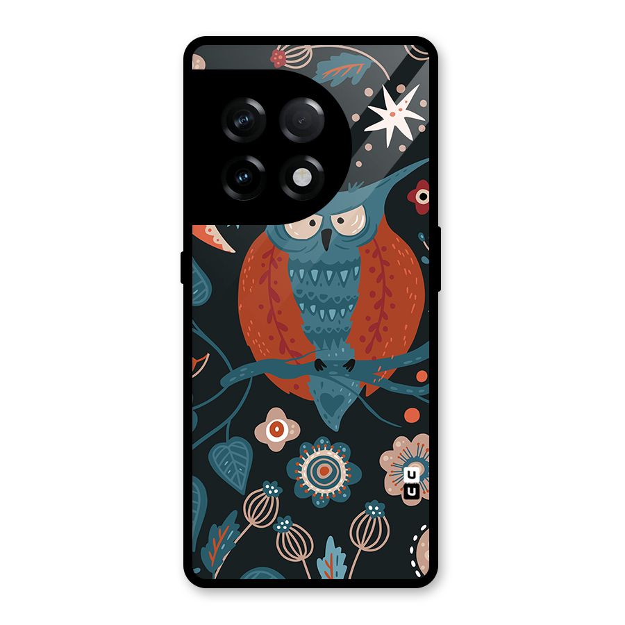 Nordic Arts Owl Moon Glass Back Case for OnePlus 11R