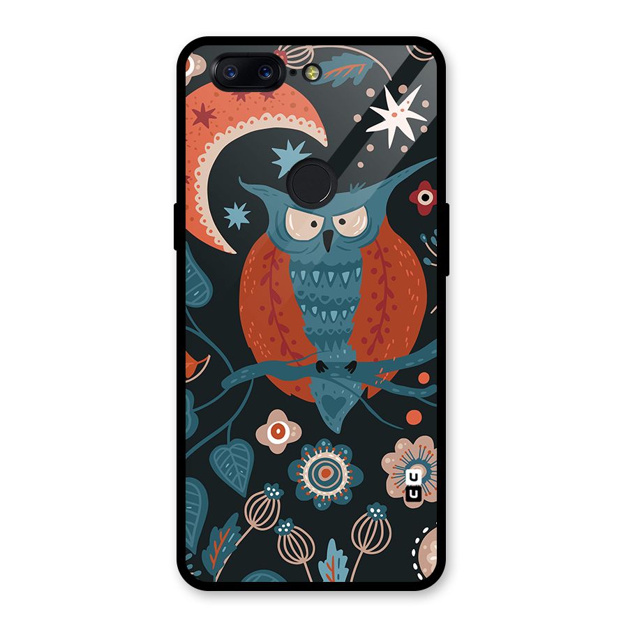 Nordic Arts Owl Moon Glass Back Case for OnePlus 5T