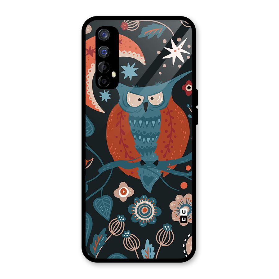 Nordic Arts Owl Moon Glass Back Case for Realme 7