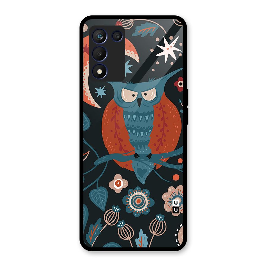 Nordic Arts Owl Moon Glass Back Case for Realme 9 5G Speed
