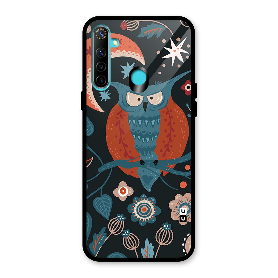 Nordic Arts Owl Moon Glass Back Case for Realme Narzo 10