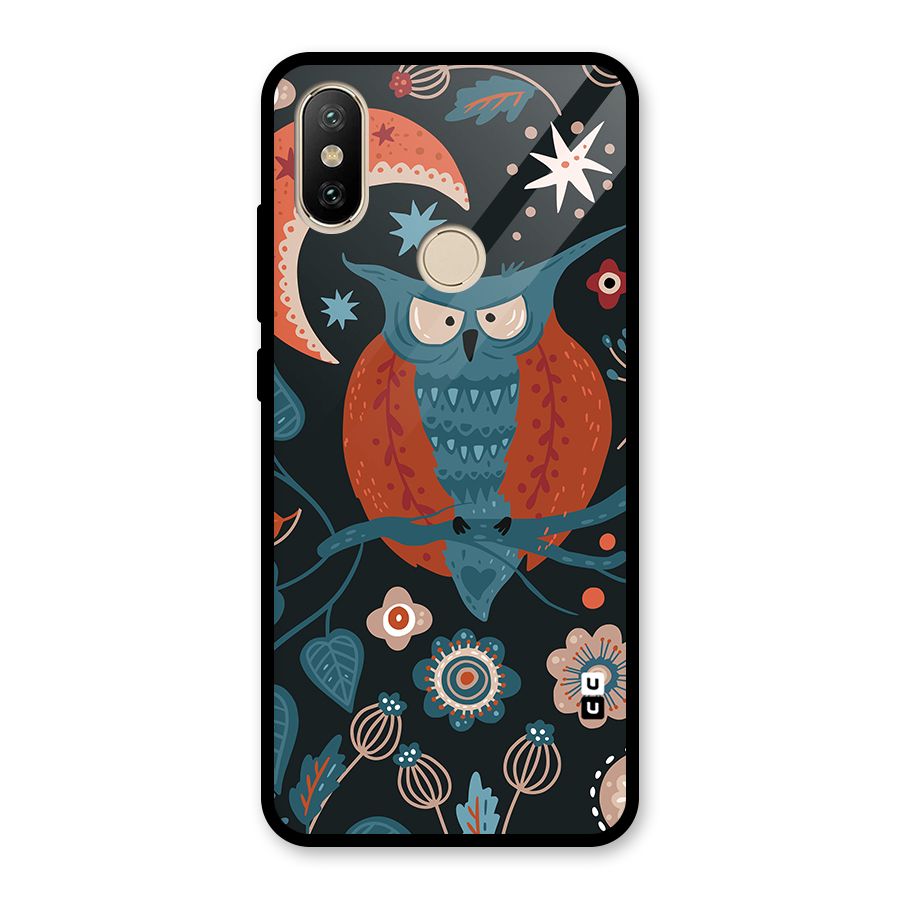 Nordic Arts Owl Moon Glass Back Case for Redmi A2