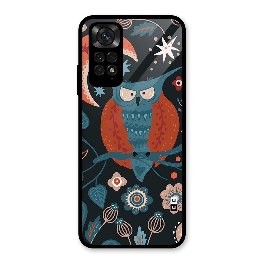 Nordic Arts Owl Moon Glass Back Case for Redmi Note 11S