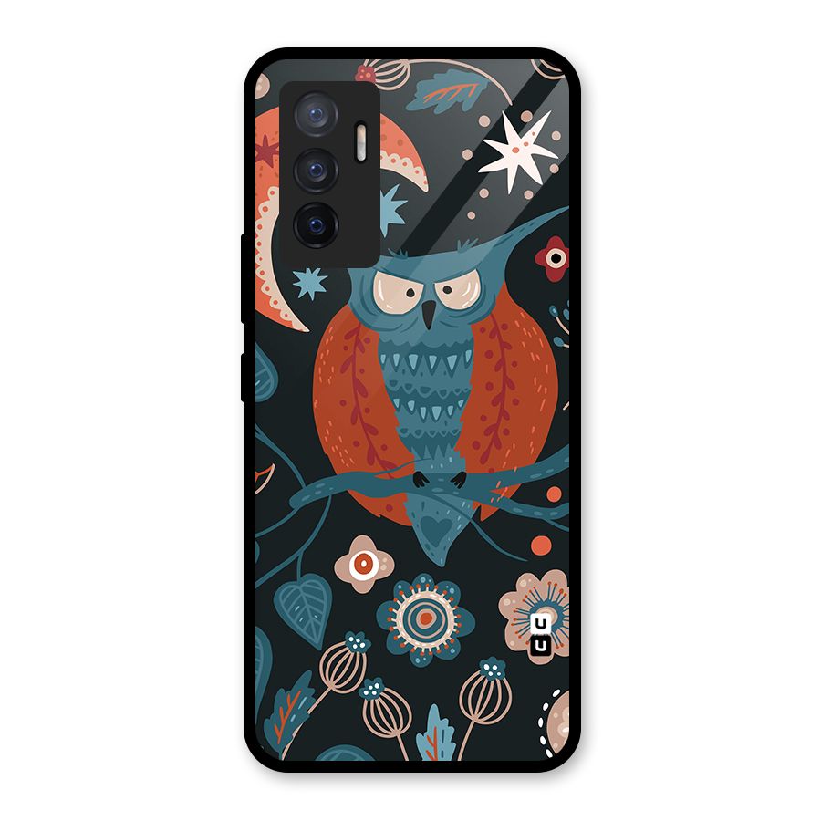 Nordic Arts Owl Moon Glass Back Case for Vivo V23e