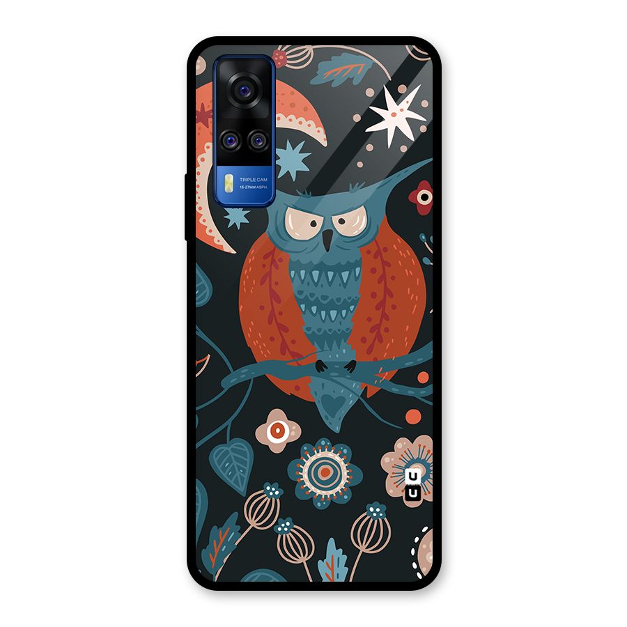 Nordic Arts Owl Moon Glass Back Case for Vivo Y31
