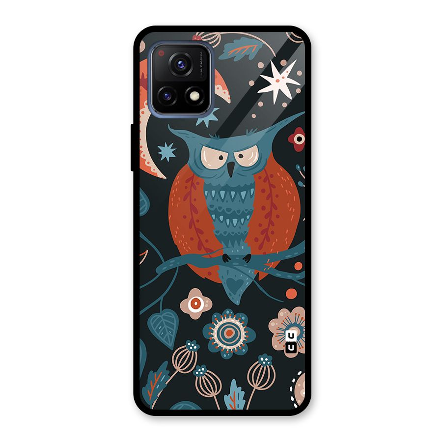 Nordic Arts Owl Moon Glass Back Case for Vivo Y72 5G