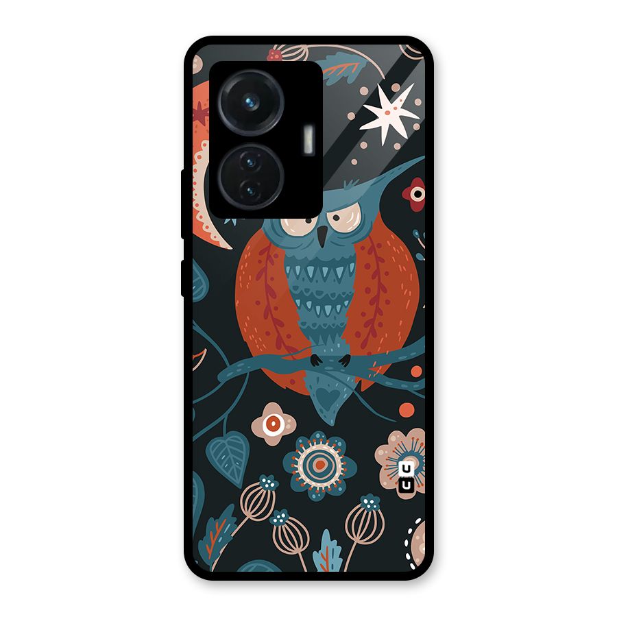 Nordic Arts Owl Moon Glass Back Case for iQOO Z6 44W