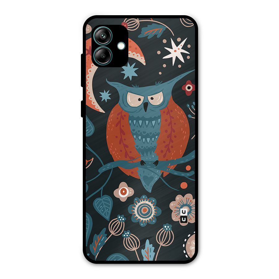 Nordic Arts Owl Moon Metal Back Case for Galaxy A04