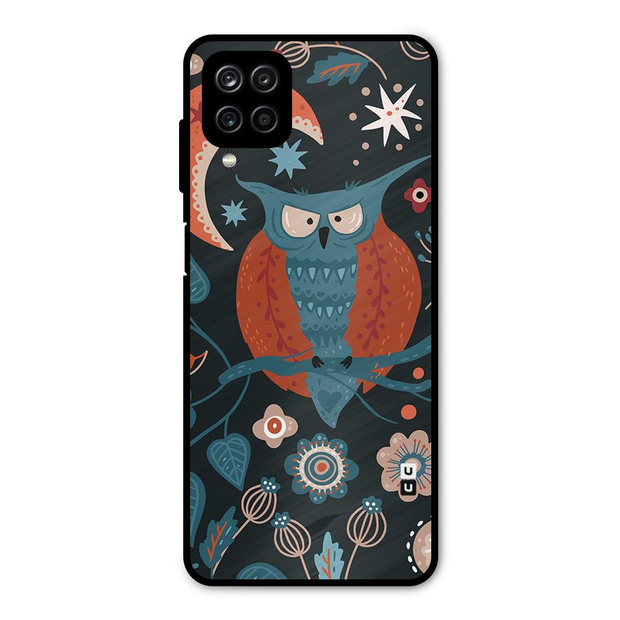 Nordic Arts Owl Moon Metal Back Case for Galaxy A12