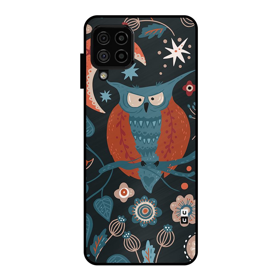 Nordic Arts Owl Moon Metal Back Case for Galaxy A22 4G