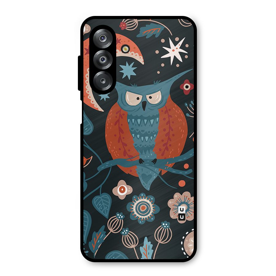 Nordic Arts Owl Moon Metal Back Case for Galaxy A26