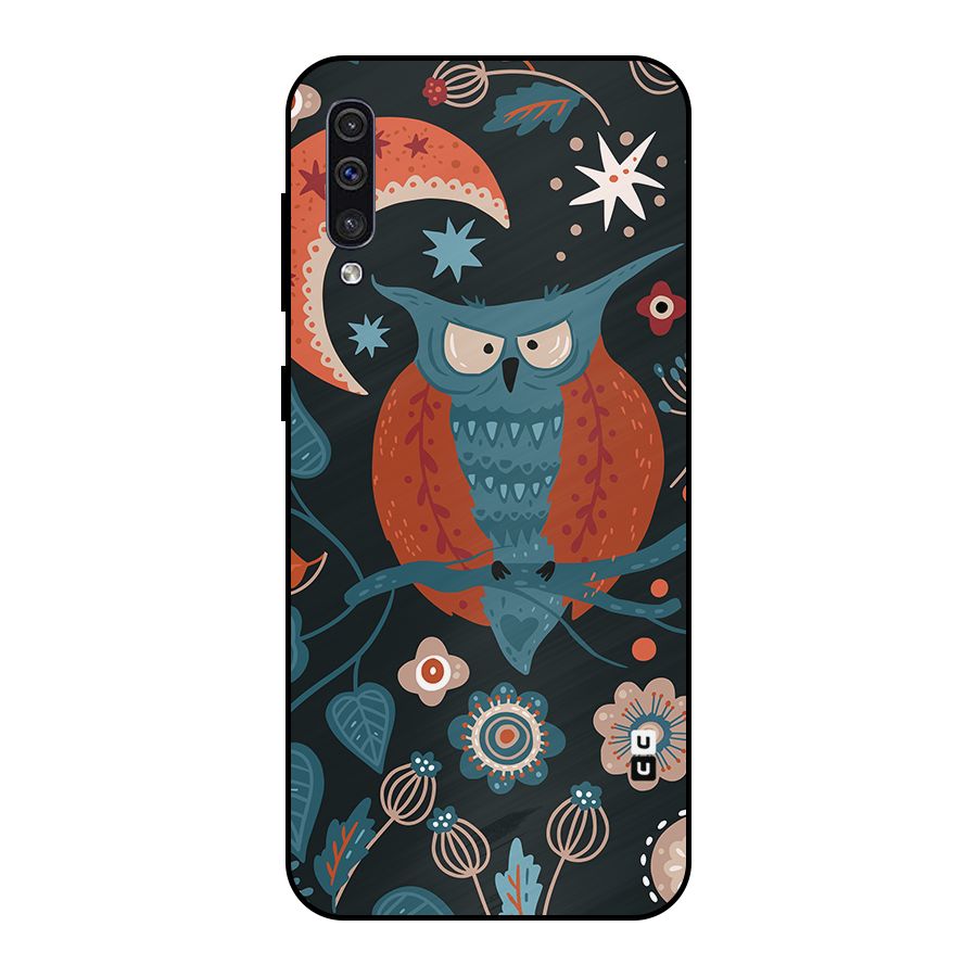 Nordic Arts Owl Moon Metal Back Case for Galaxy A30s