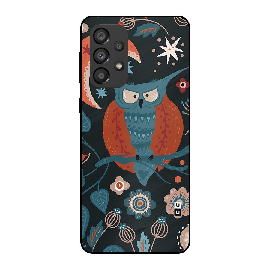 Nordic Arts Owl Moon Metal Back Case for Galaxy A33 5G